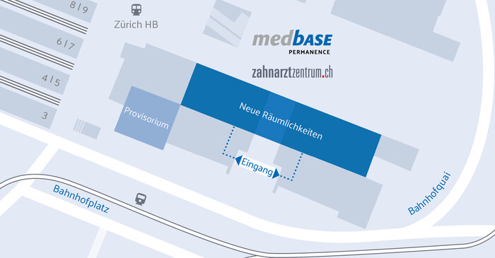 Medbase Permanence Hauptbahnhof Zürich zieht um. 
